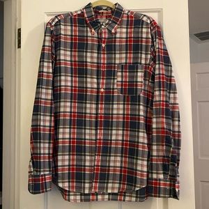 J Crew Madeas Plaid button down